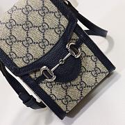 Gucci Horsebit 1955 Mini Bag Beige/Blue GG Supreme Canvas - 5