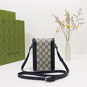 Gucci Horsebit 1955 Mini Bag Beige/Blue GG Supreme Canvas - 4