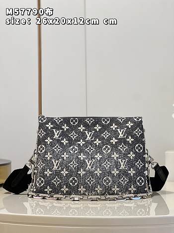 Louis Vuitton Coussin PM Gray Denim Textile Jacquard 26 x 20 x 12 cm 