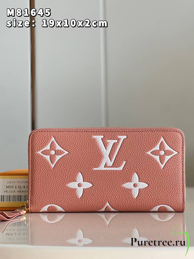 LV Zippy Wallet Rose Trianon Pink/Cream Monogram M81645  - 1