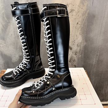 Alexander McQueen Tread Slick Calf-length Boots Black Leather