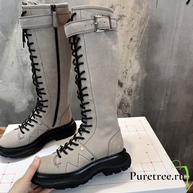 Alexander McQueen Tread Slick Calf-length Boots Suede - 1