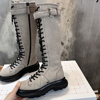 Alexander McQueen Tread Slick Calf-length Boots Suede
