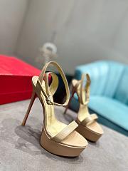 Christian Louboutin Loubi Queen Alta Beige Smooth Leather 150 mm - 5