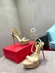 Christian Louboutin Loubi Queen Alta Beige Smooth Leather 150 mm - 6