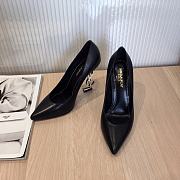 YSL Opyum Pumps In Black Smooth Leather With Gold-Tone Heel - 4