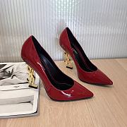 YSL Opyum Pumps In Red Patent Leather With Gold-Tone Heel - 4
