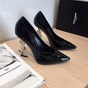 YSL Opyum Pumps In Black Patent Leather With Silver-Tone Heel - 2