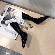 YSL Opyum Pumps In Black Patent Leather With Silver-Tone Heel - 3