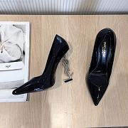 YSL Opyum Pumps In Black Patent Leather With Silver-Tone Heel - 4