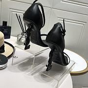 YSL Opyum Sandals In Black Smooth Leather With Black Heel - 6