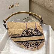 Dior Saddle Beige Dior Union Embroidered Jute Canvas 25.5cm - 3
