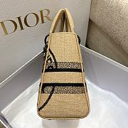 Dior Medium Lady Bag Beige Dior Union Embroidered Jute Canvas 24cm - 5