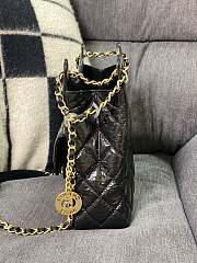 Chanel Hobo Bag Glossy Calf Leather & Gold Plated Metal Black AS3690 - 3