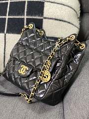 Chanel Hobo Bag Glossy Calf Leather & Gold Plated Metal Black AS3690 - 4