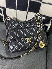 Chanel Hobo Bag Glossy Calf Leather & Gold Plated Metal Black AS3690 - 5