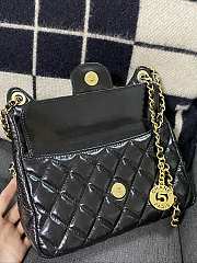 Chanel Hobo Bag Glossy Calf Leather & Gold Plated Metal Black AS3690 - 6