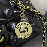Chanel Small Hobo Bag Glossy Calf Leather & Gold Plated Metal Black AS3690 - 5
