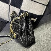 Chanel Small Hobo Bag Glossy Calf Leather & Gold Plated Metal Black AS3690 - 4