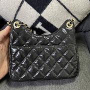 Chanel Small Hobo Bag Glossy Calf Leather & Gold Plated Metal Black AS3690 - 2