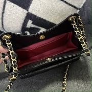 Chanel Small Hobo Bag Glossy Calf Leather & Gold Plated Metal Black AS3690 - 3
