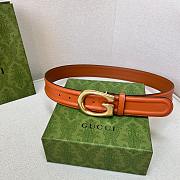 Gucci Belt With G Golden Buckle Light Brown Width 4cm  - 1
