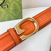 Gucci Belt With G Golden Buckle Light Brown Width 4cm  - 6