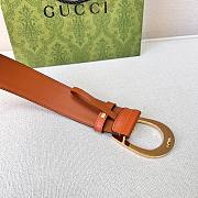 Gucci Belt With G Golden Buckle Light Brown Width 4cm  - 4