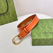 Gucci Belt With G Golden Buckle Light Brown Width 4cm  - 3