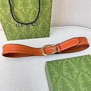 Gucci Belt With G Golden Buckle Light Brown Width 4cm  - 2