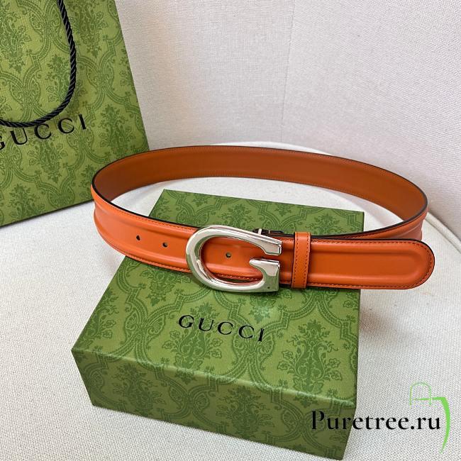 Gucci Belt With G Silver Buckle Light Brown Width 4cm - 1