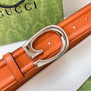 Gucci Belt With G Silver Buckle Light Brown Width 4cm - 6