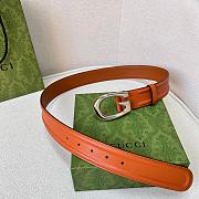 Gucci Belt With G Silver Buckle Light Brown Width 4cm - 5