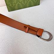 Gucci Belt With G Silver Buckle Light Brown Width 4cm - 3