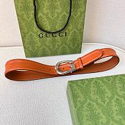Gucci Belt With G Silver Buckle Light Brown Width 4cm - 2