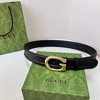 Gucci Belt With G Golden Buckle Black Width 4cm