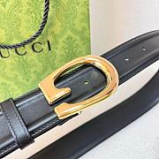 Gucci Belt With G Golden Buckle Black Width 4cm - 6