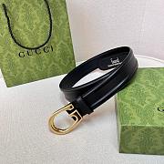 Gucci Belt With G Golden Buckle Black Width 4cm - 5