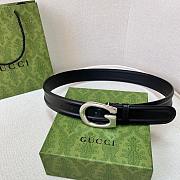 Gucci Belt With G Silver Buckle Black Width 4cm - 1