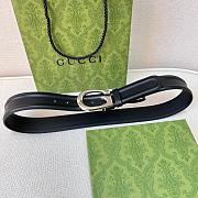 Gucci Belt With G Silver Buckle Black Width 4cm - 4