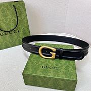 Gucci Belt With G Antique Gold-toned Buckle Black Width 4cm - 1