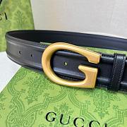 Gucci Belt With G Antique Gold-toned Buckle Black Width 4cm - 5