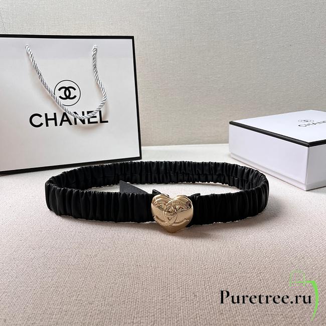 Chanel Lambskin Gold-tone Heart Belt AA8552  - 1