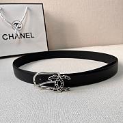 Chanel Calfskin Woven Leather CC Belt Silver-tone Metal AA6901 - 1