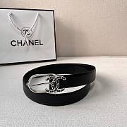 Chanel Calfskin Woven Leather CC Belt Silver-tone Metal AA6901 - 6
