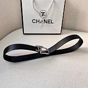 Chanel Calfskin Woven Leather CC Belt Silver-tone Metal AA6901 - 5