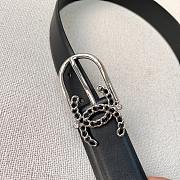 Chanel Calfskin Woven Leather CC Belt Silver-tone Metal AA6901 - 3