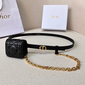 Dior Caro Belt With Removable Pouch Black 15 mm