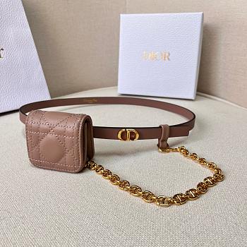 Dior Caro Belt With Removable Pouch Dusty Pink 15 mm