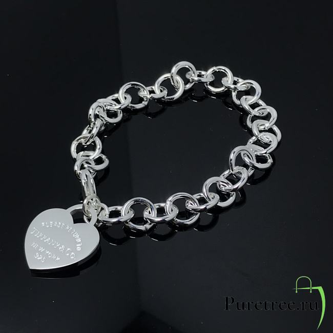 Tiffany & Co Heart Tag Charm Bracelet in Silver - 1